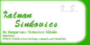 kalman sinkovics business card