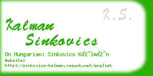 kalman sinkovics business card